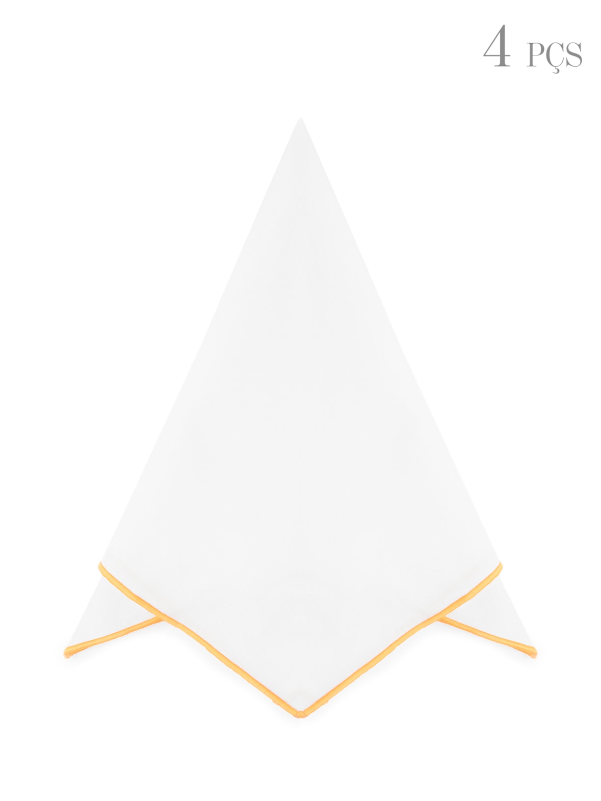 Kit De Guardanapos Com Friso 4 Peças - Amarelo