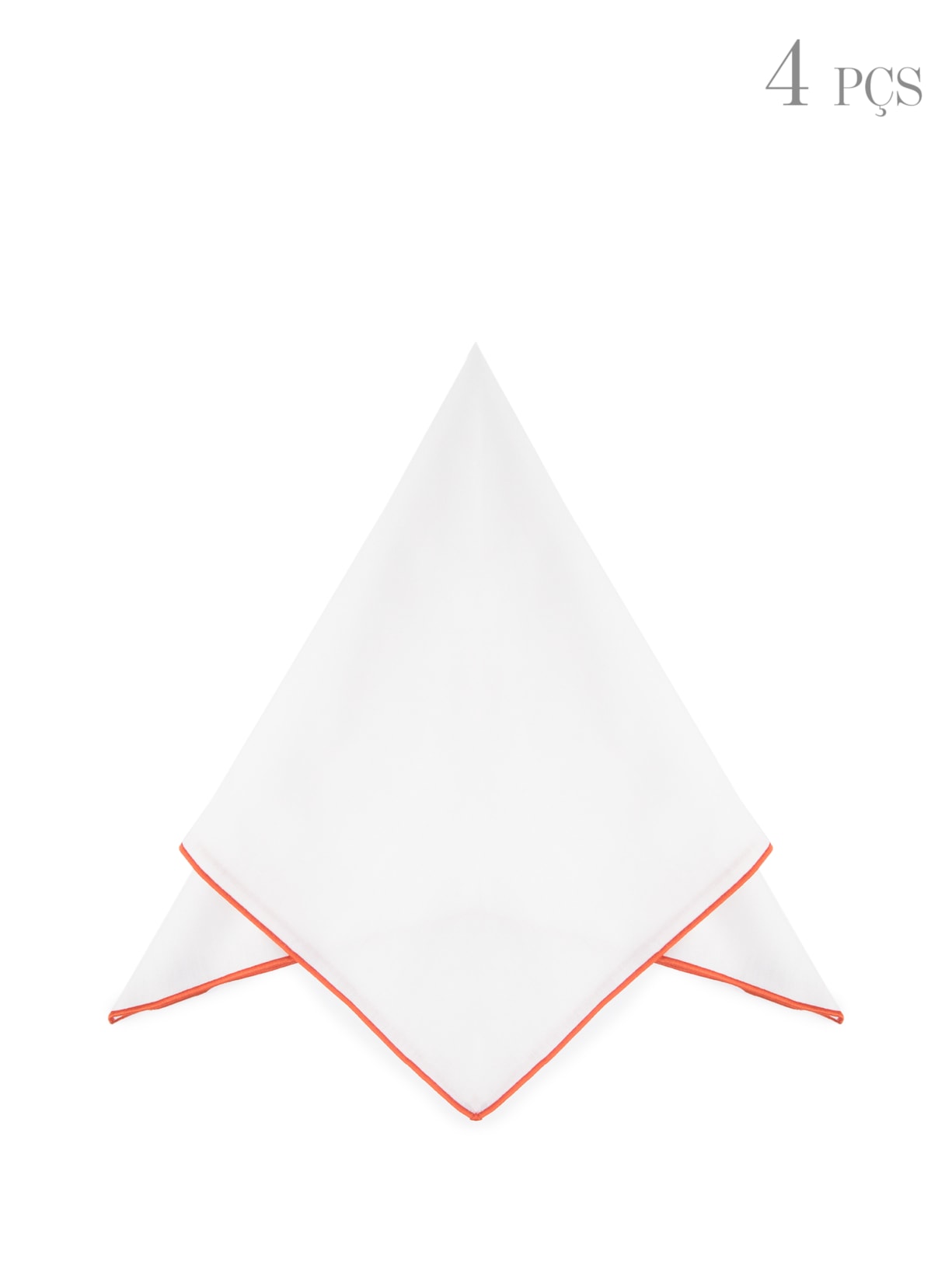 Kit De Guardanapos Com Friso 4 Peças - Laranja