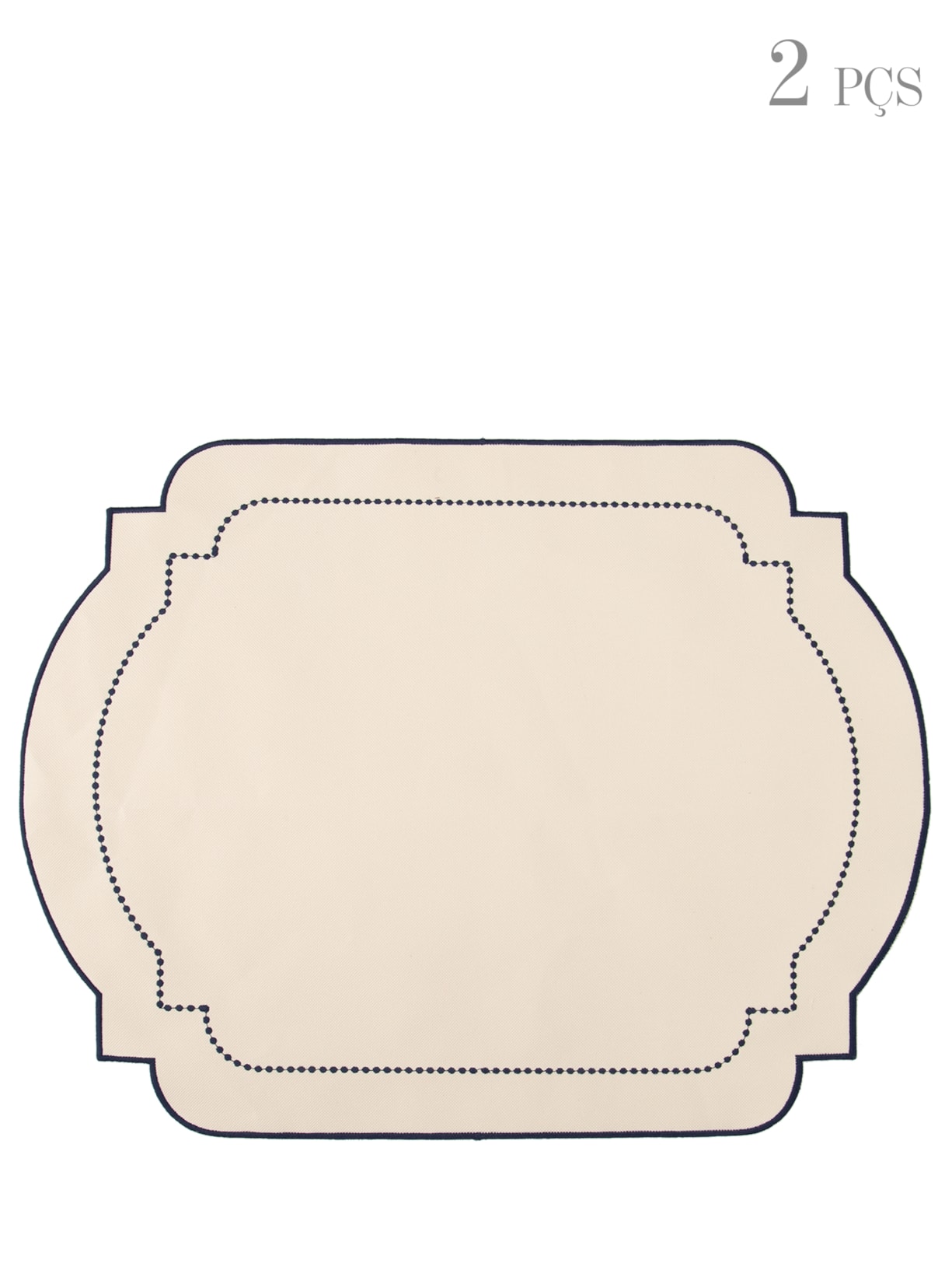 Kit de Jogo Americano com Bordado 02 Peças - Off White