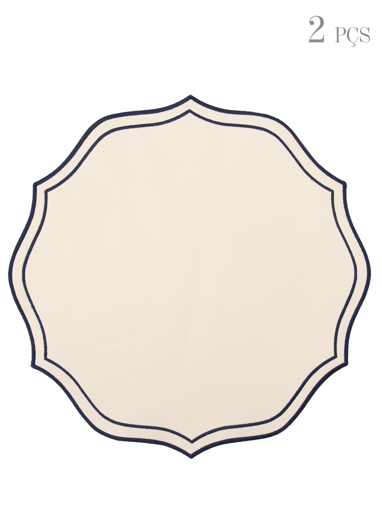 Kit de Jogo Americano com Bordado Friso 02 Peças - Off White