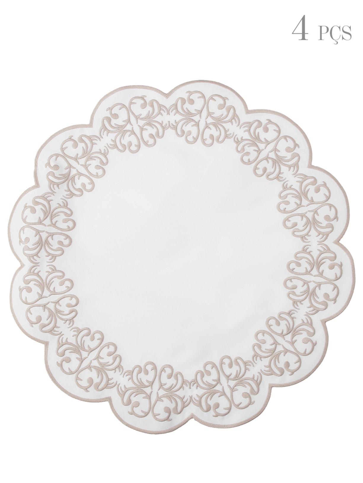 Kit De Lugar Americano Impermeável Guirlanda 4 Peças - Bege