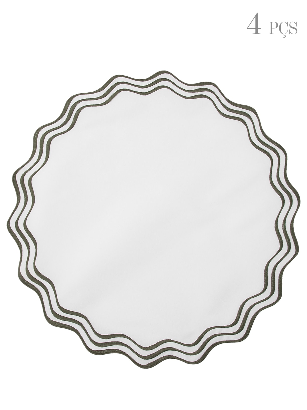 Kit De Lugar Americano Impermeável Mare 4 Peças Verde Fine Prints