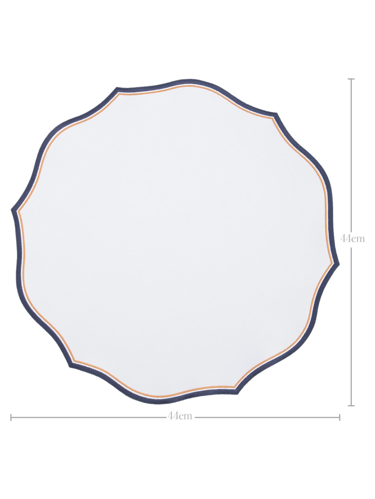 Kit De Lugar Americano Provence Com Borda Marinho E Ocre 4 Peças Azul Suva Collections