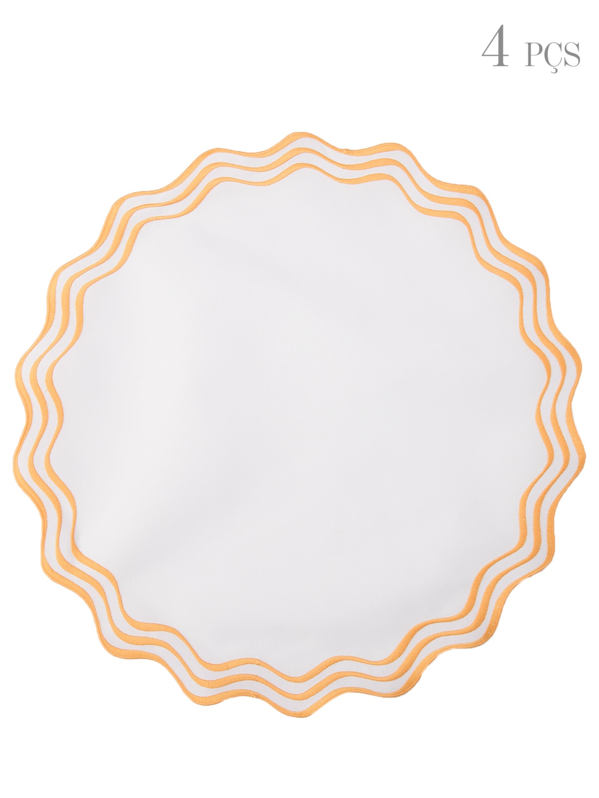 Kit De Lugar Jogo Americano Impermeável Mare 4 Peças Amarelo Fine Prints