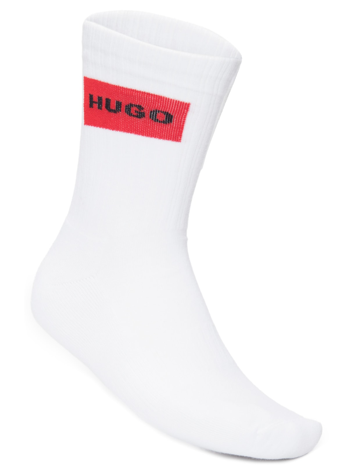 Kit De Meia Masculina 2 Pares Qs Rib Label Cc Branco Hugo