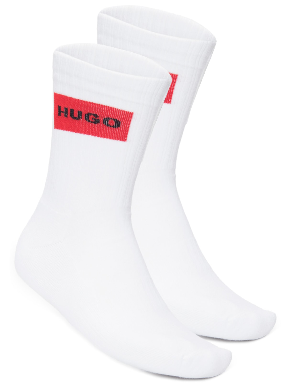 Kit De Meia Masculina 2 Pares Qs Rib Label Cc Branco Hugo