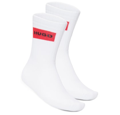 Kit De Meia Masculina 2 Pares Qs Rib Label Cc - Branco