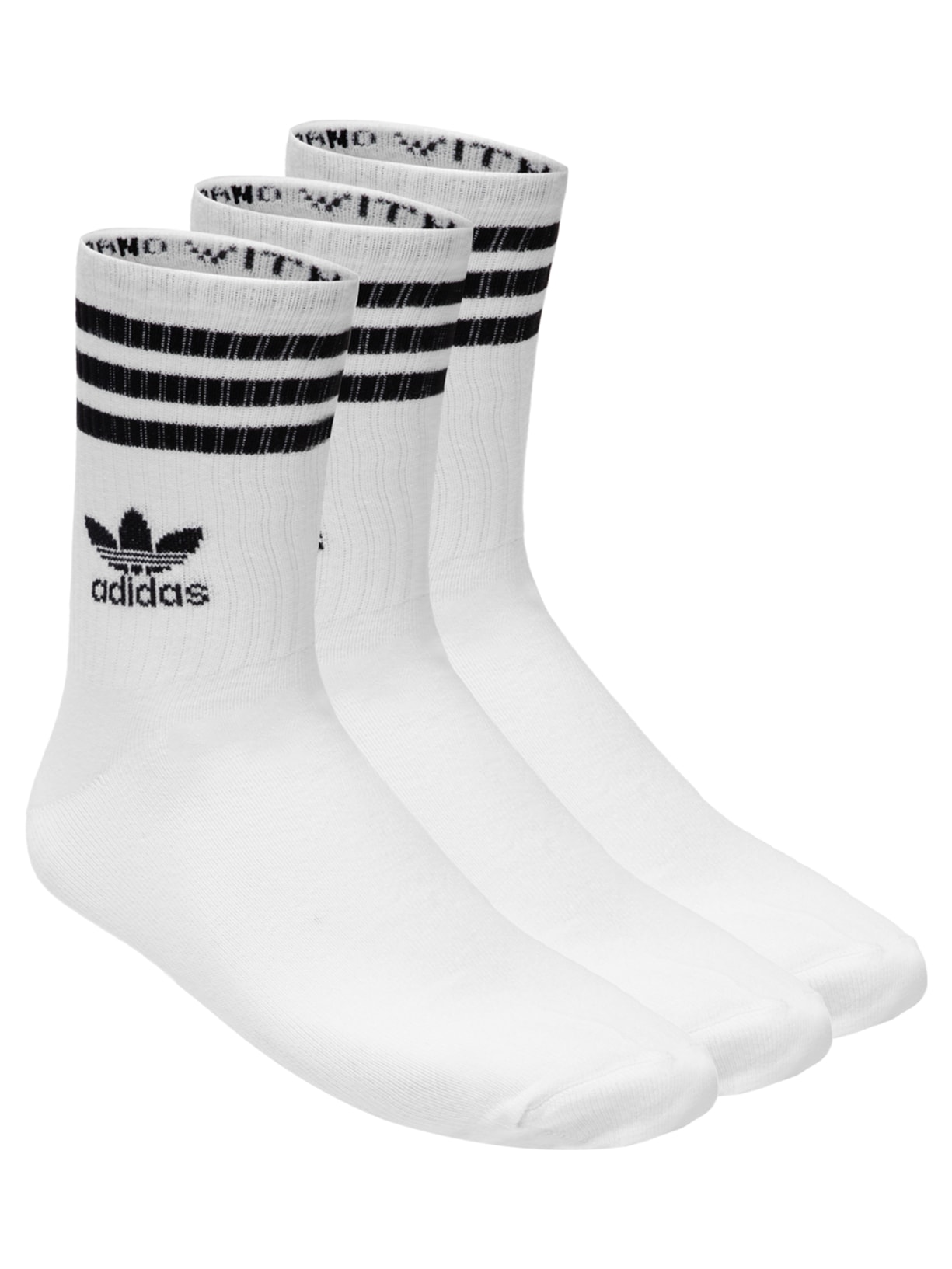 Kit De Meia Masculina 3 Stripes Cano Medio 3 Pares - Branco