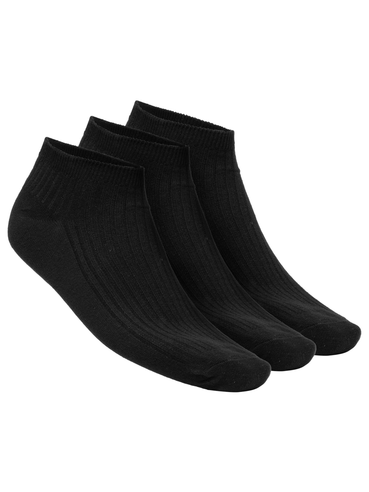 Kit De Meia Masculina Cano Baixo 3 Peças - Preto