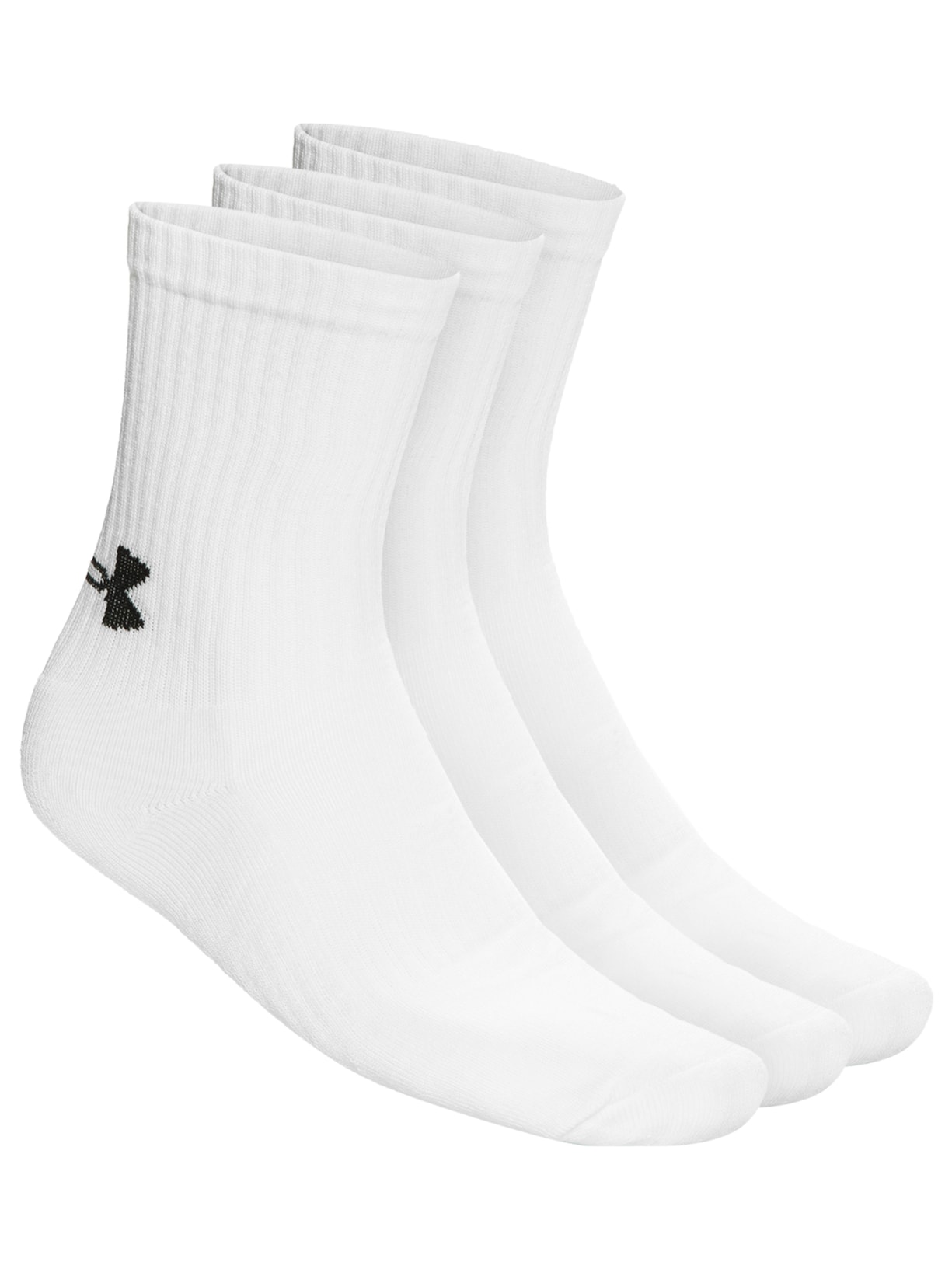Kit De Meia Masculina Core Cotton Crew 3 Peças - Branco