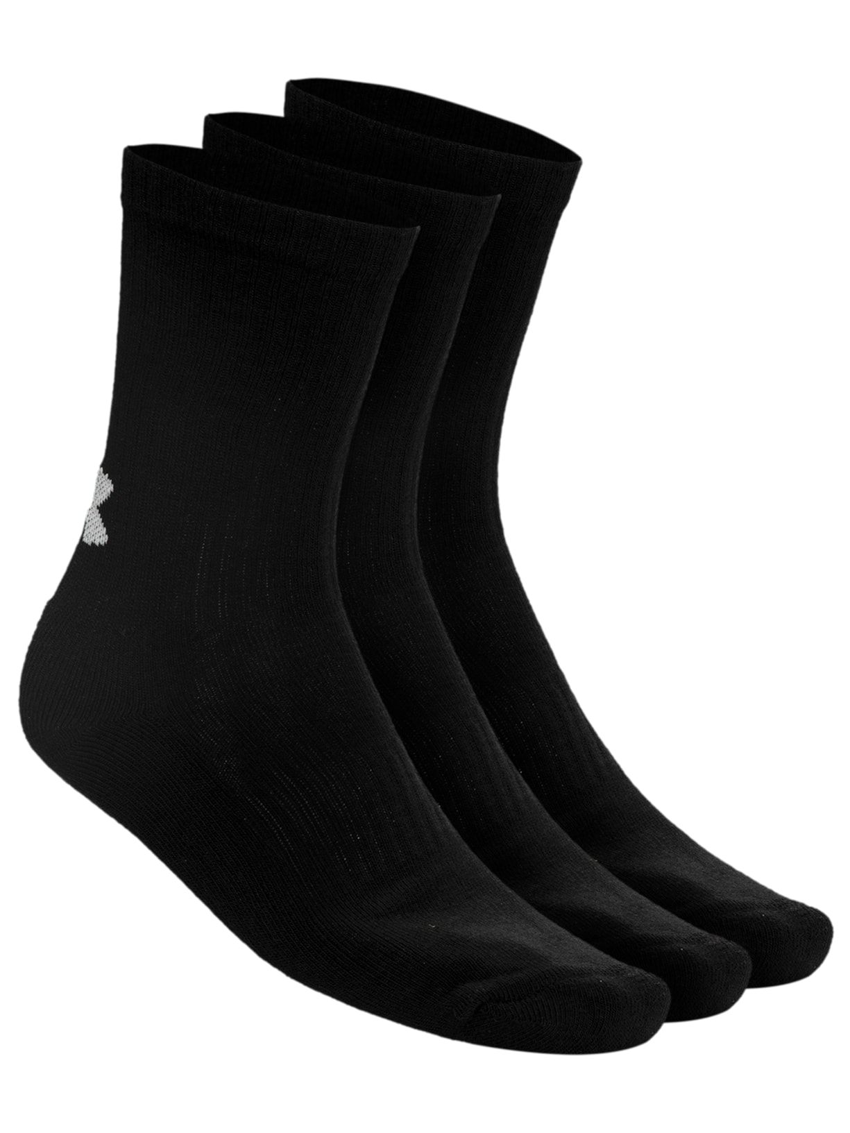 Kit De Meia Masculina Core Cotton Crew 3 Peças - Preto