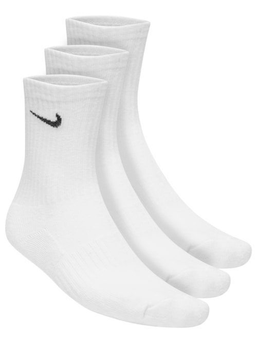 Kit De Meia Masculina Everyday Cush Crew 3 Pares - Branco