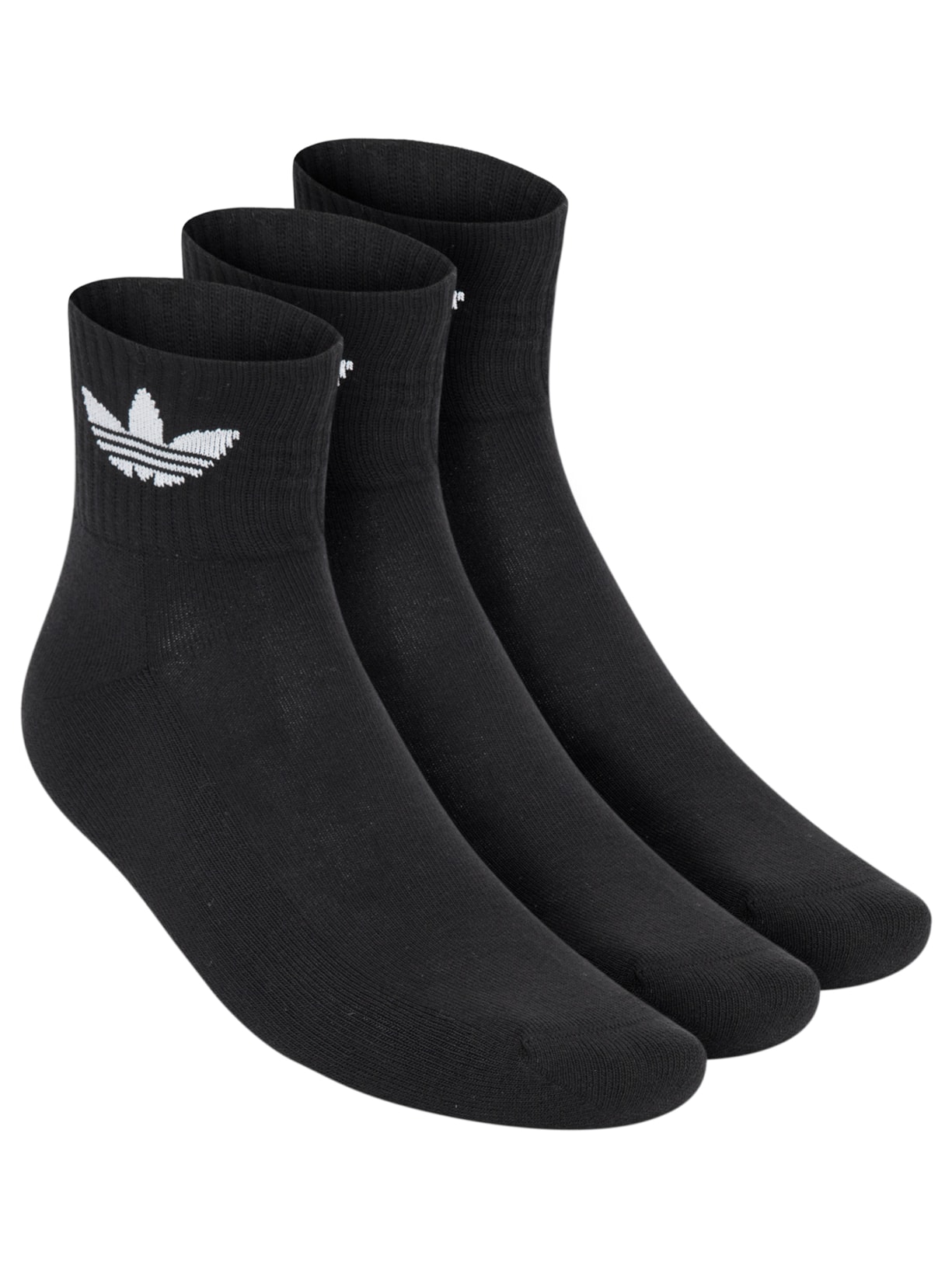 Kit De Meia Unissex Mid Ankle 3 Pares Preto Adidas Originals