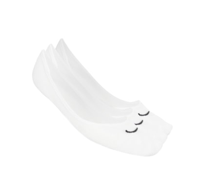 Kit de Meias Feminino 3 Pares - Branco
