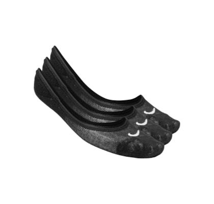 Kit de Meias Feminino 3 Pares Lightweight Footi - Preto