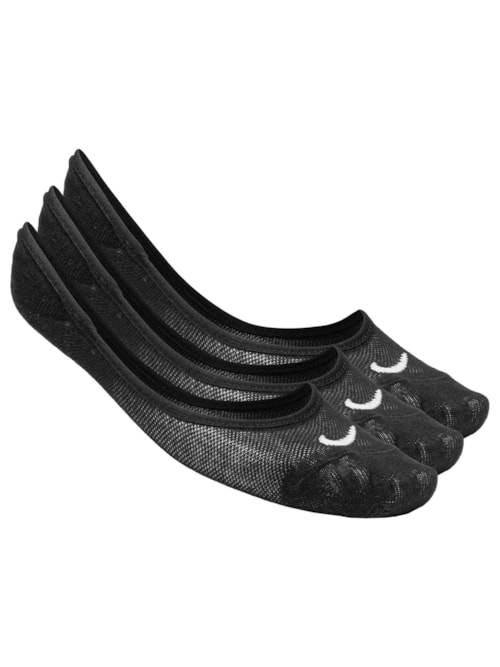 Kit de Meias Feminino 3 Pares Lightweight Footi - Preto