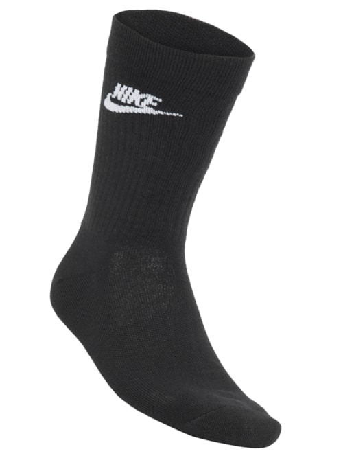 Kit De Meias Masculina New Sportwear Everyday Essential Crew 3 Pares - Preto