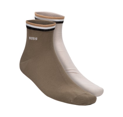 Kit De Meias Masculinas 2 Pares Stripe - Bege