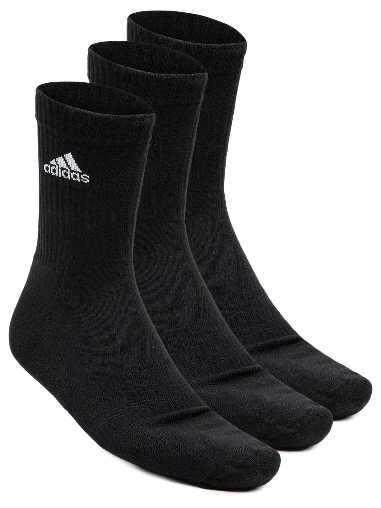 Kit De Meias Masculinas Cano Alto 3 Pares - Preto