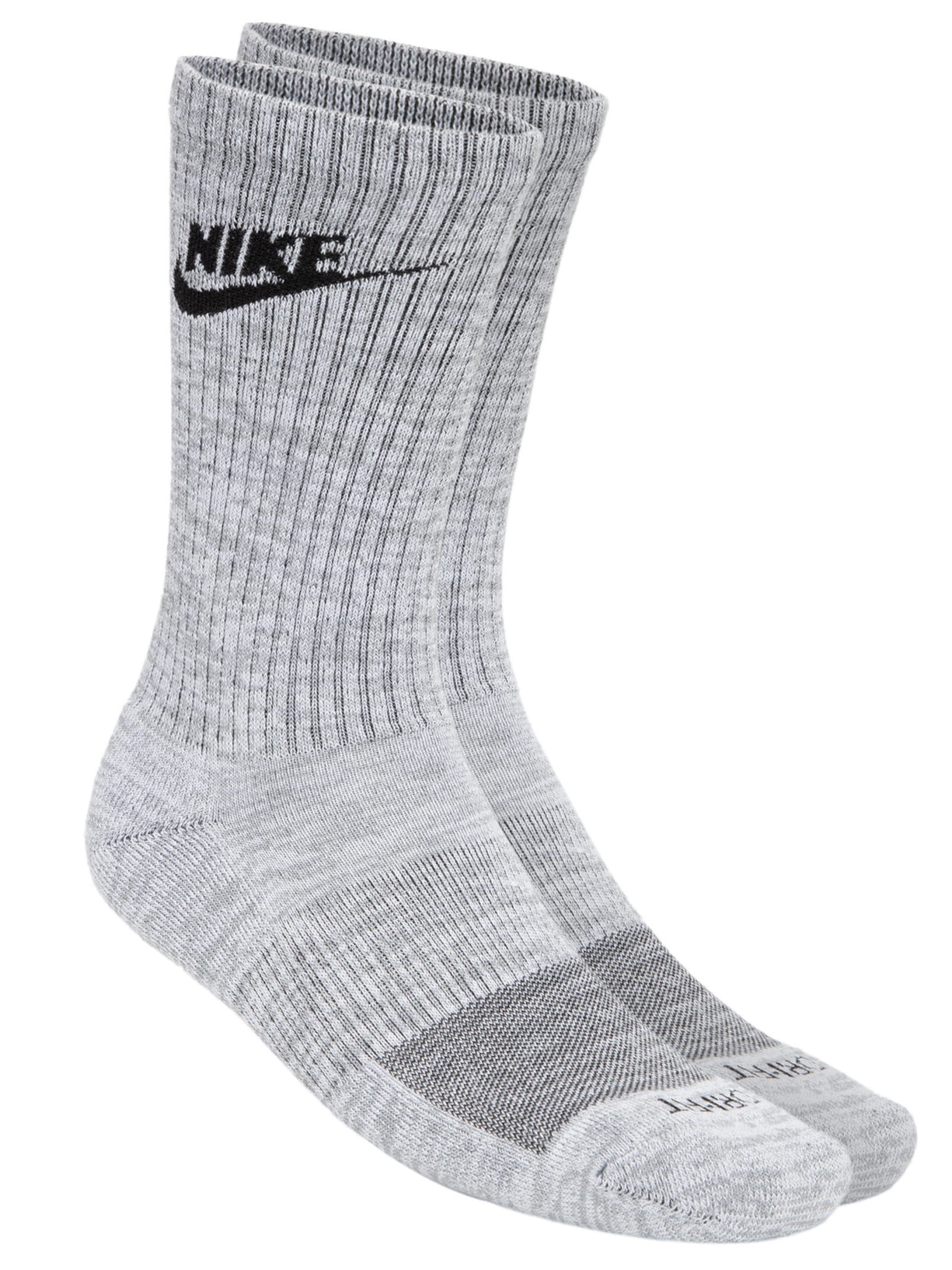 Kit De Meias Masculinas Everyday Plus Cush Crew 2 Pares Cinza Nike