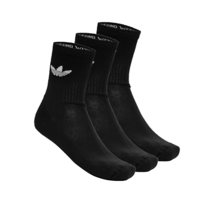 Kit De Meias Masculinas Trefoil Cushion - 3 Pares - Preto