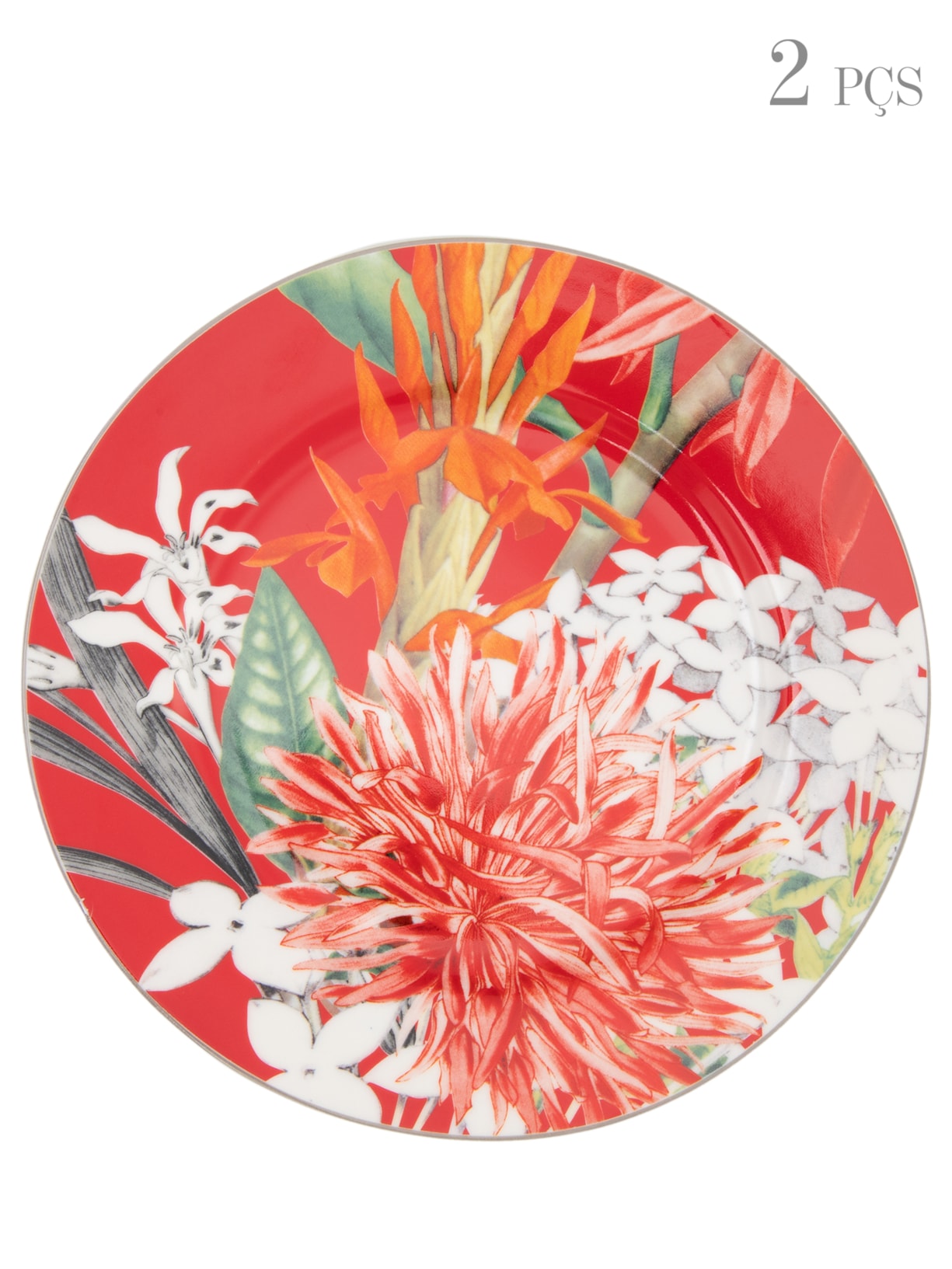 Kit de Prato de Sobremesa Lilibet Vermelho Souq