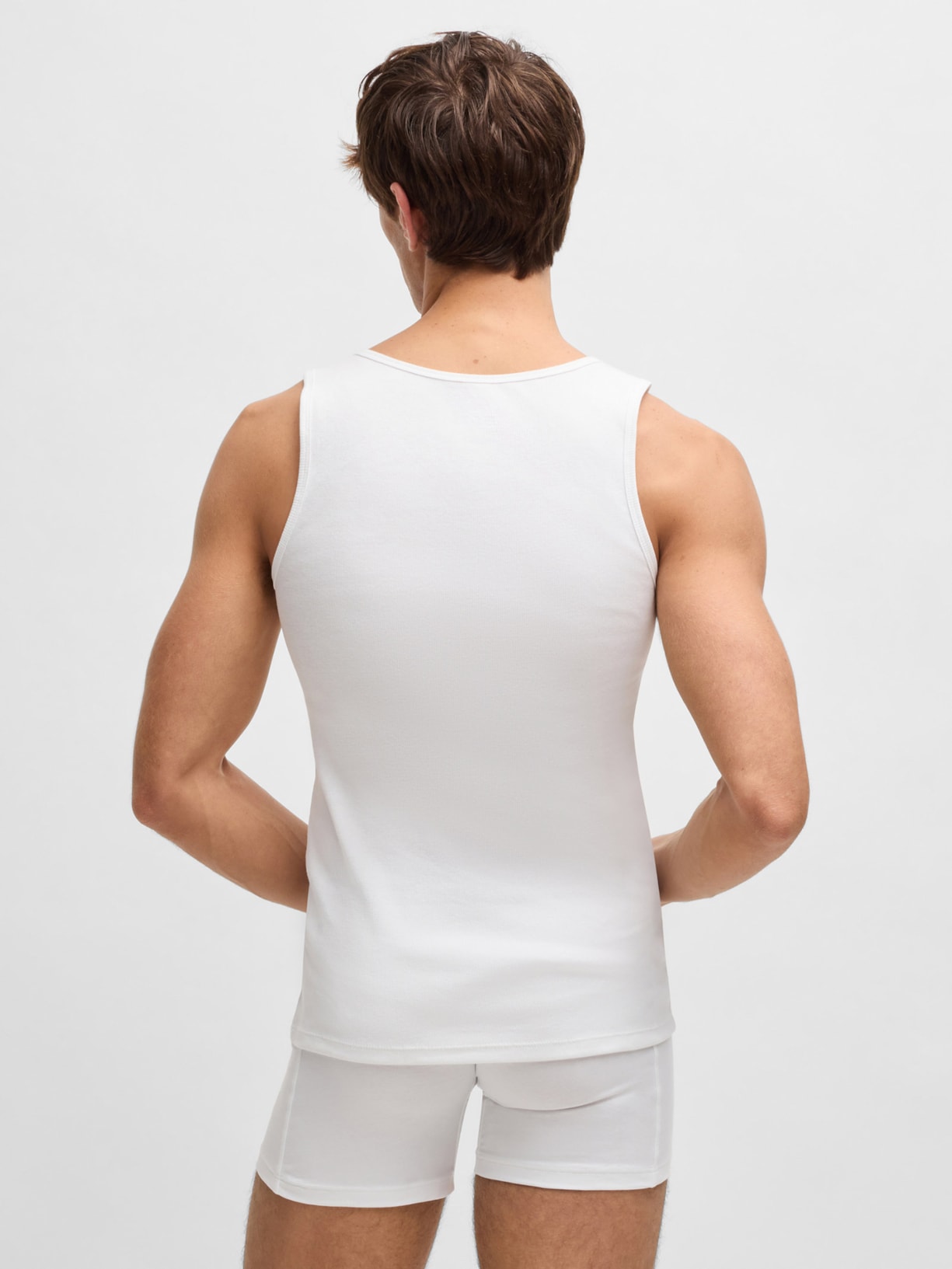 Kit De Regatas Masculinas 3 Peças Rib Classic Branco Boss