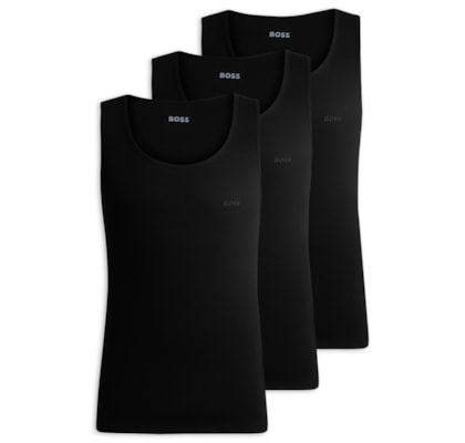 Kit De Regatas Masculinas Tanktop Ribclassic - Preto