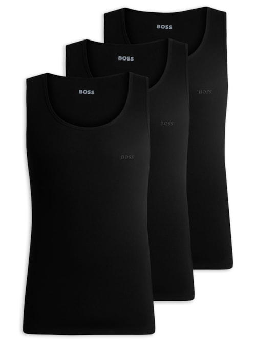 Kit De Regatas Masculinas Tanktop Ribclassic - Preto