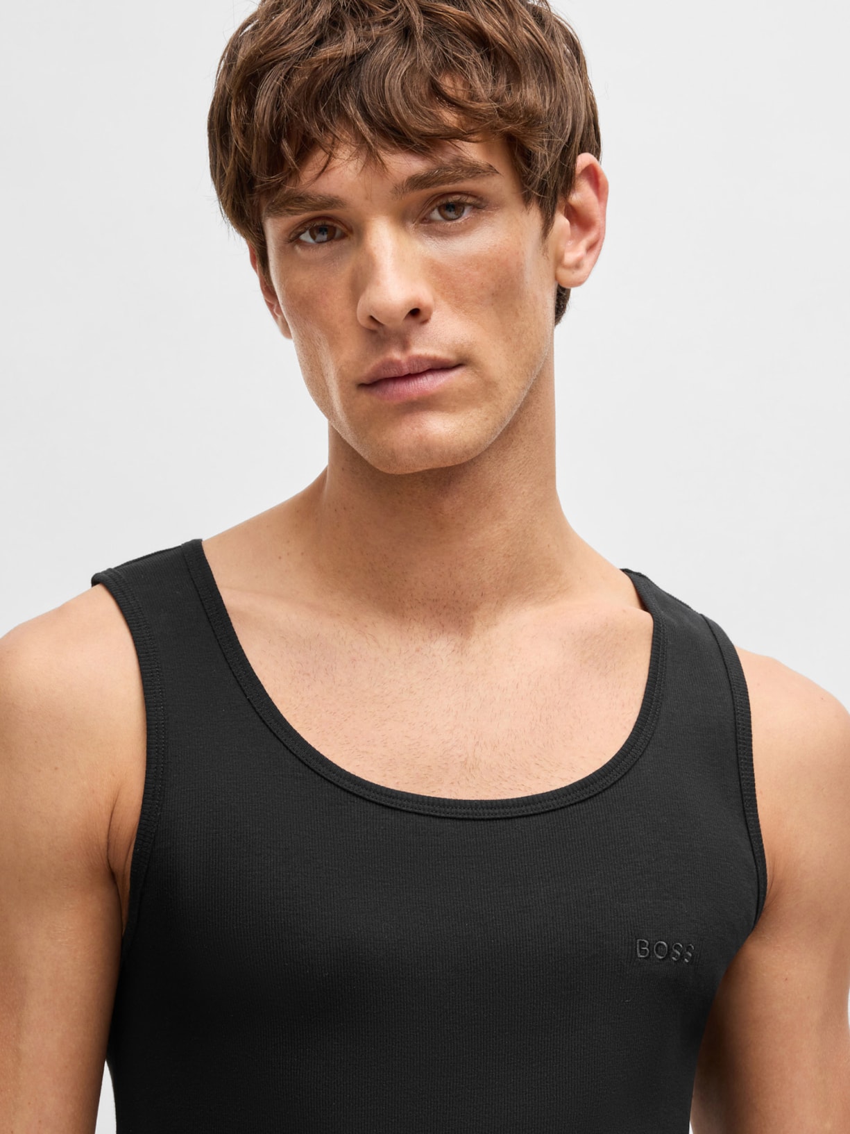 Kit De Regatas Masculinas Tanktop Ribclassic Preto Boss