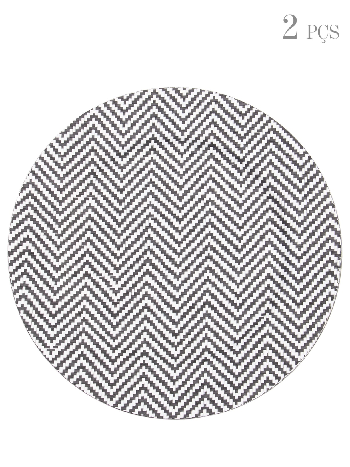 Kit De Sousplat Estampa Geométrica 2 Unidades Preto '2Home