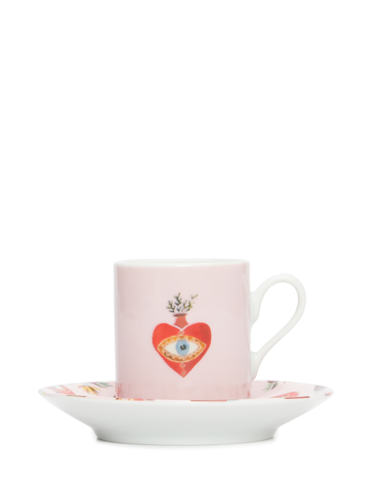 Kit De Xícara Com Pires Cafézinho Milagro 2 Peças - Rosa