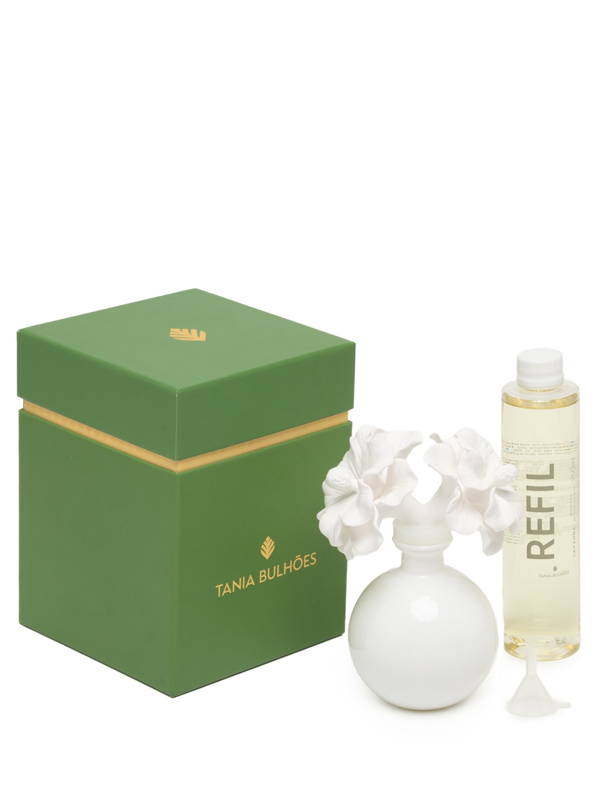 Kit Difusor Flor de Porcelana Jade - Branco