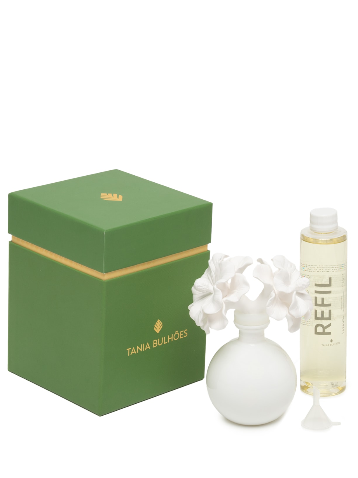 Kit Difusor Flor de Porcelana Lavanda - Branco