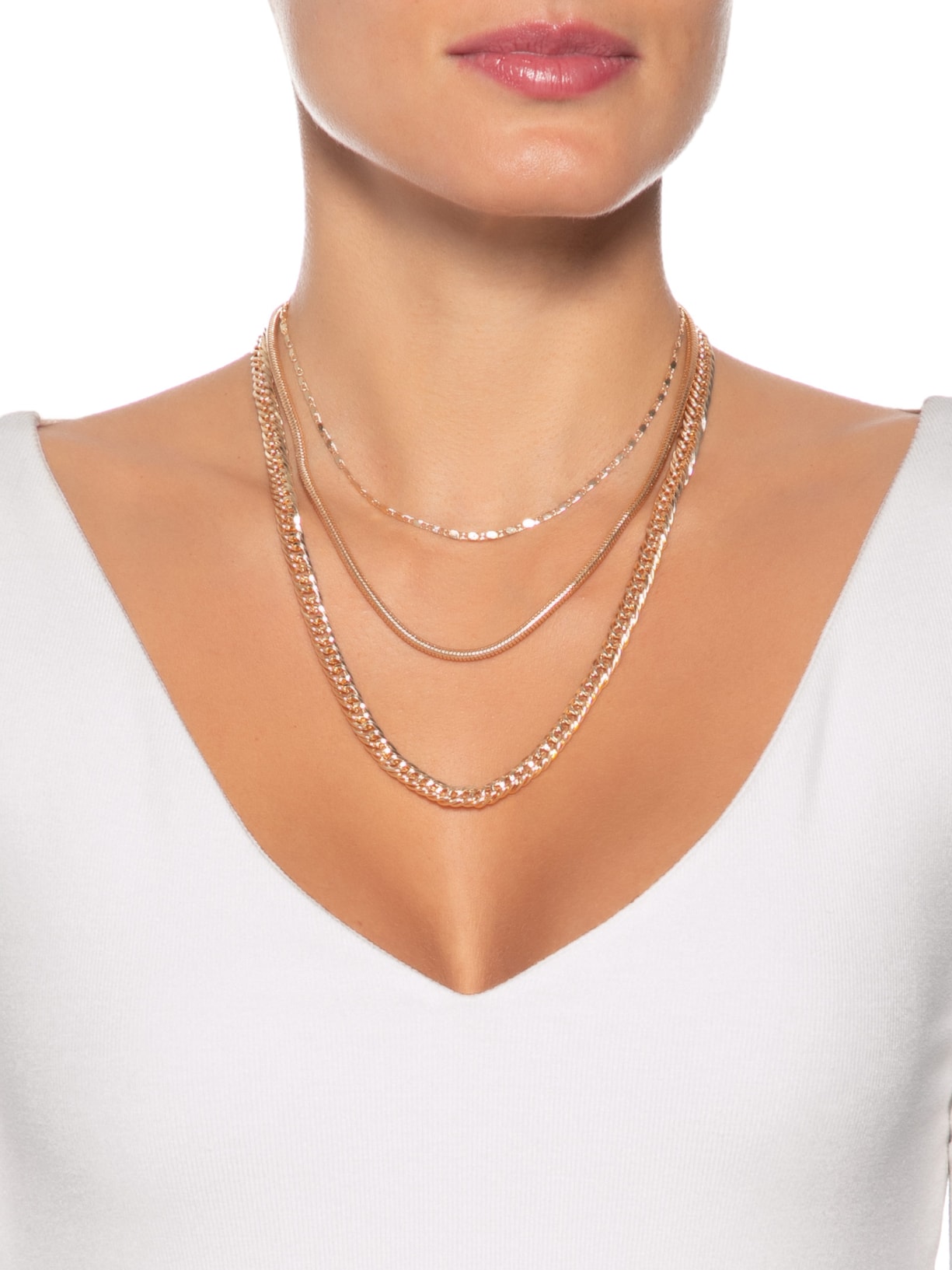 Kit Feminino Colares Dourado Basiq