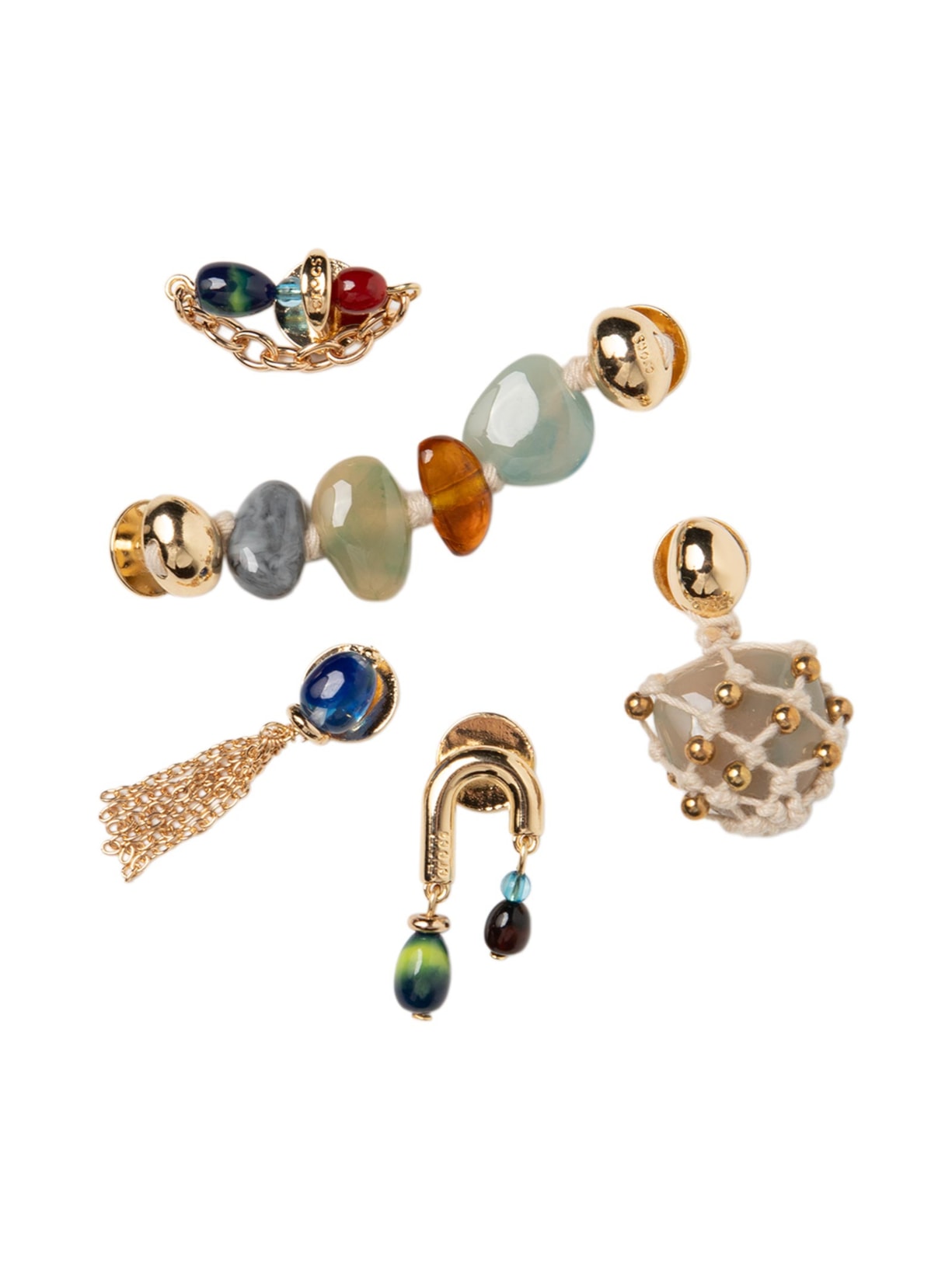 Kit Jibbitz Feminino Charms Stone And Gold 5 Pack Dourado Crocs