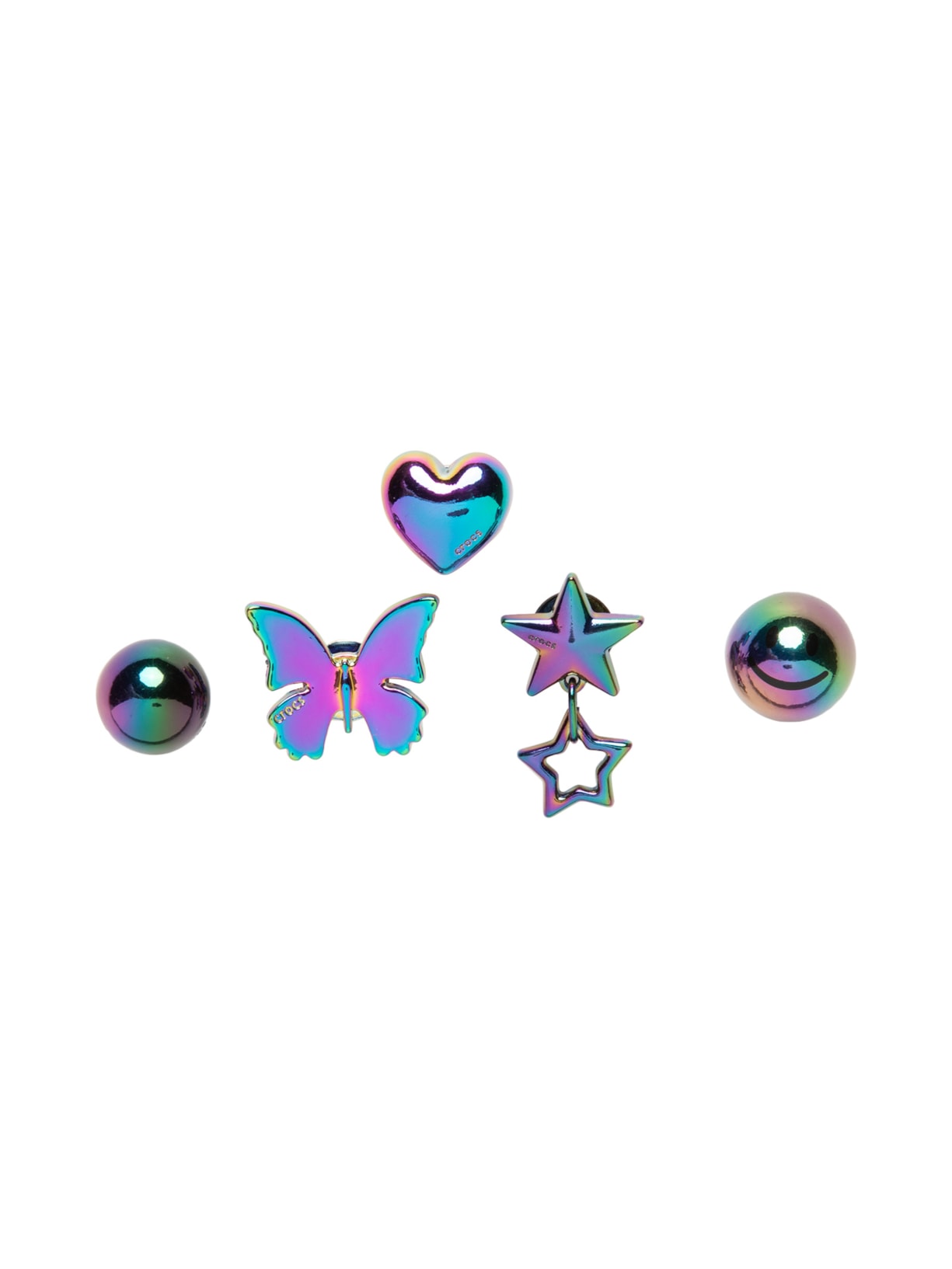 Kit Jibbitz Feminino Iridescent Meta 5 Pack – Prateado