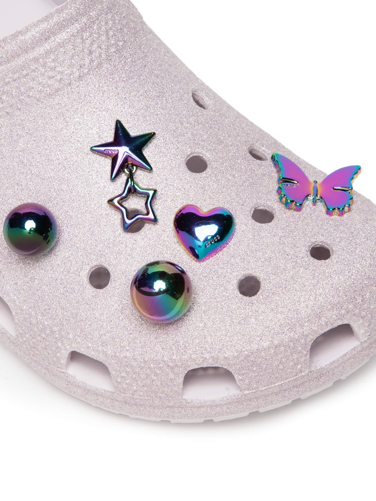 Kit Jibbitz Feminino Iridescent Meta 5 Pack – Prateado Crocs