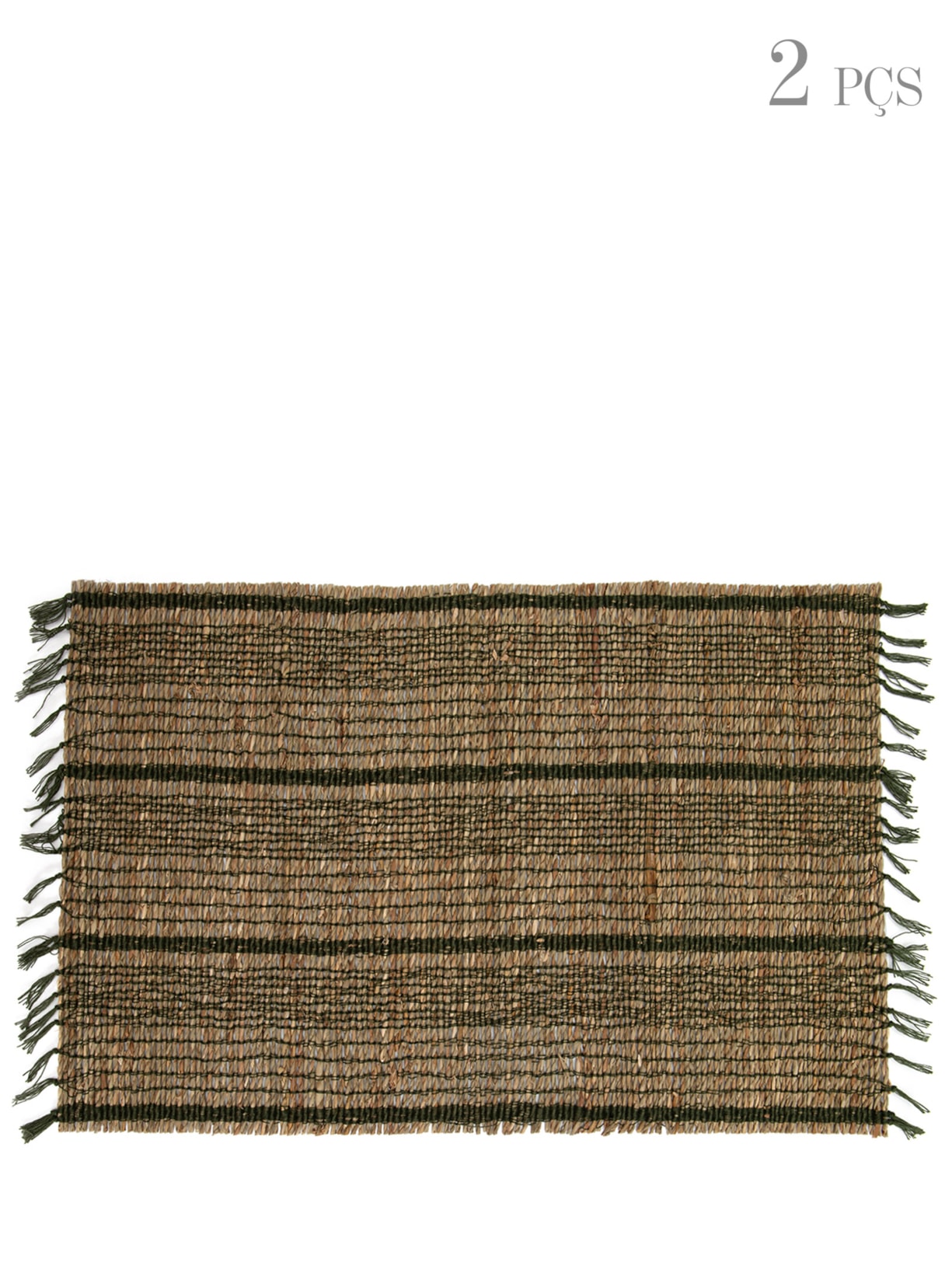 Kit Jogo Americano Listras Olive 2 Peças - Verde