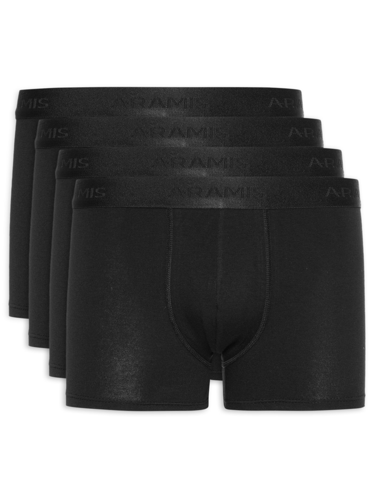 Kit Masculino 4 Cuecas Boxer Cotton - Preto