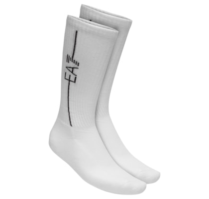 Kit Meia 2 Pares Logo Bordado Masculino - Branco