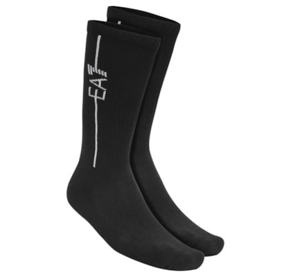 Kit Meia 2 Pares Logo Bordado Masculino - Preto
