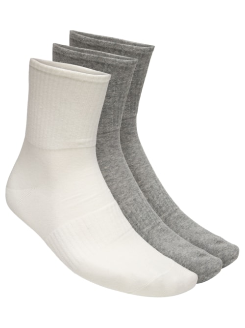 Kit Meia Masculina Cano Médio Algodão - Cinza