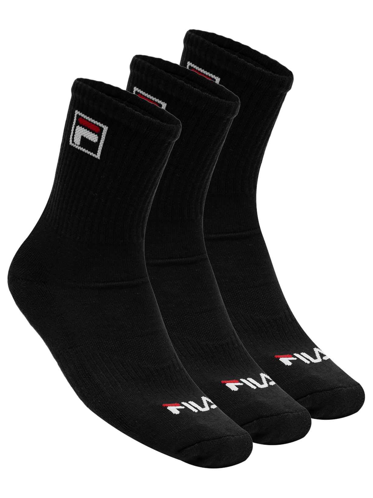 Kit Meia Masculina Tripack Cano Alto Fbox - Preto