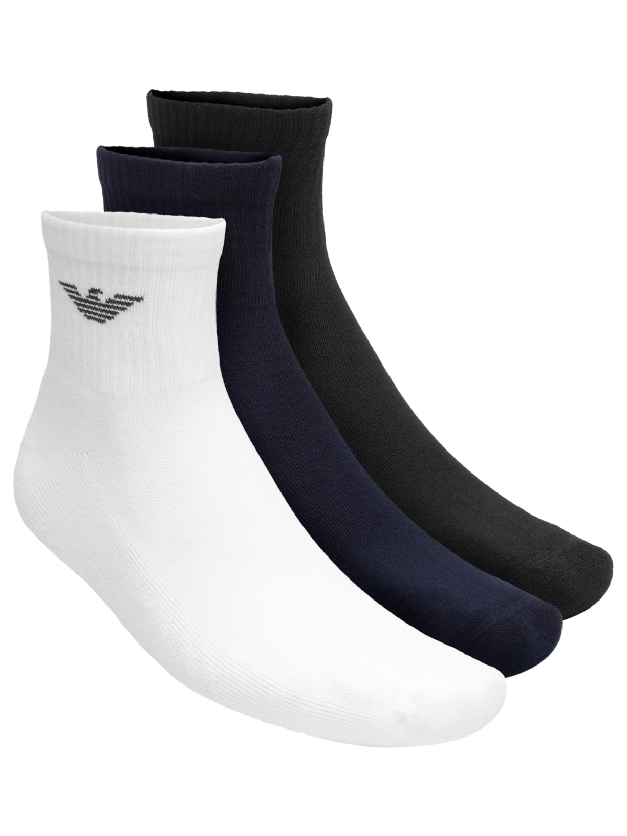 Kit Meias Cano Médio Masculina Branco Emporio Armani