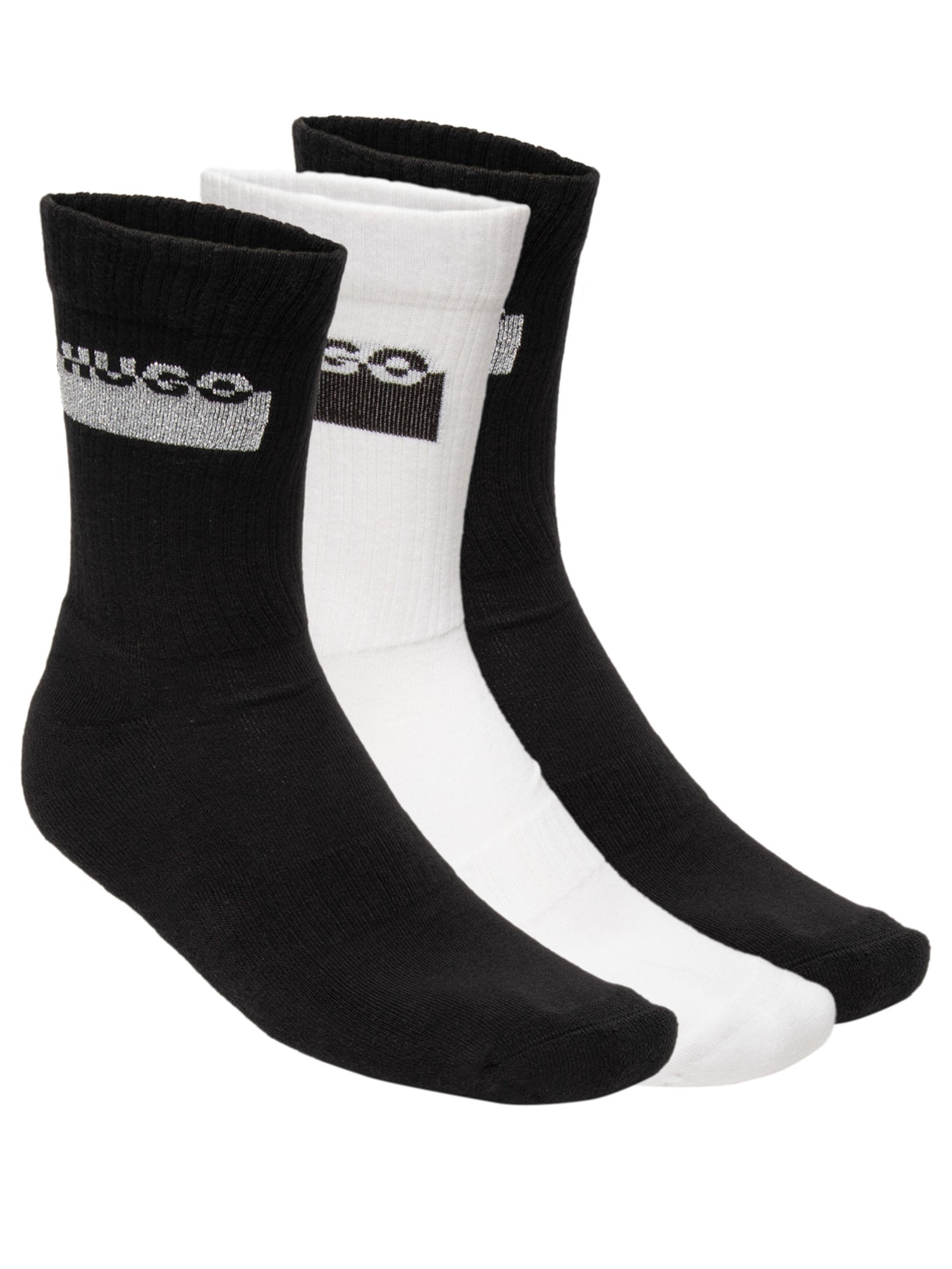 Kit Meias Masculinas 3 Peças Qs Metal Logo - Preto