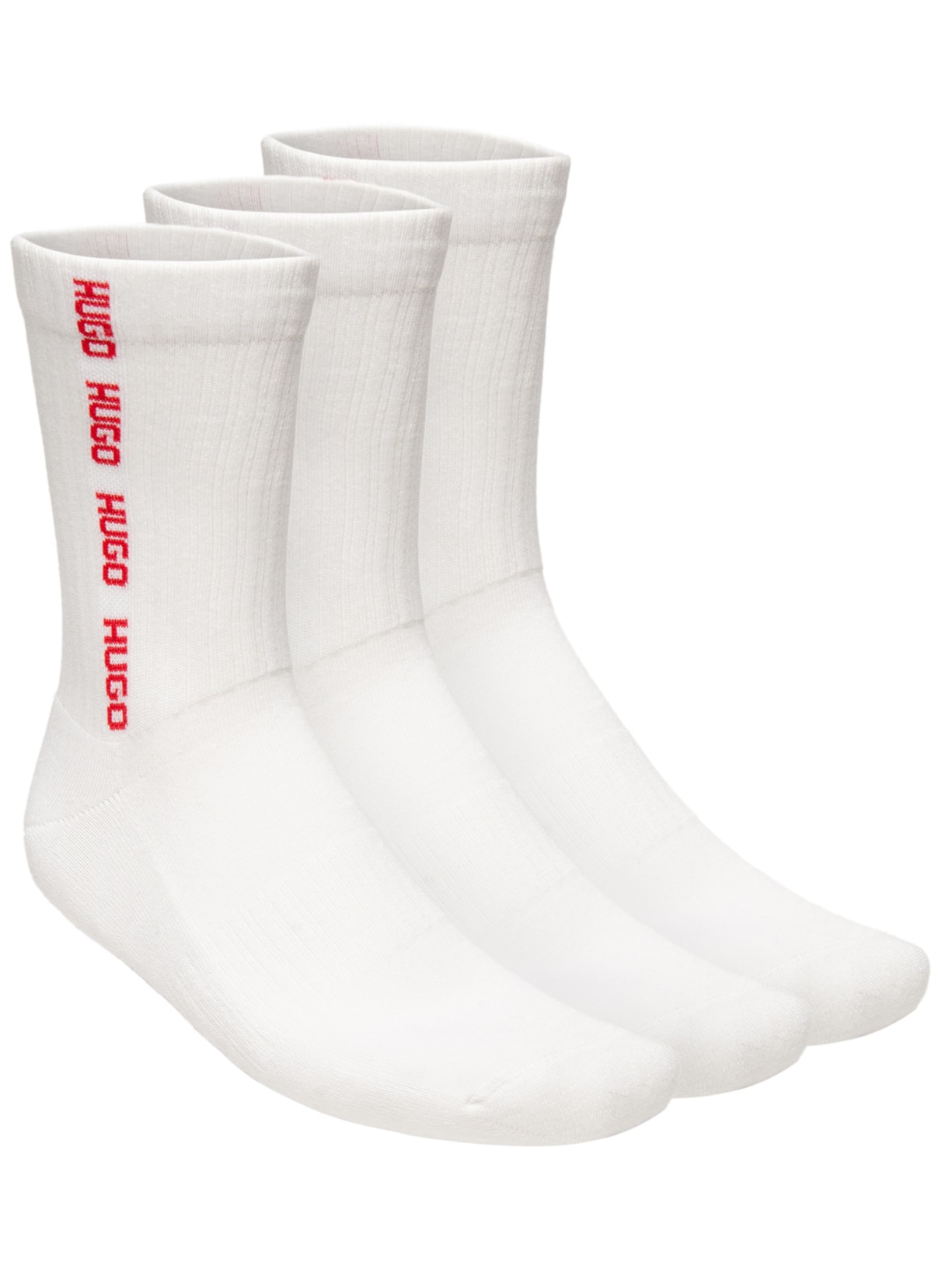 Kit Meias Masculinas 3 Peças Rib Tape Md Branco Hugo