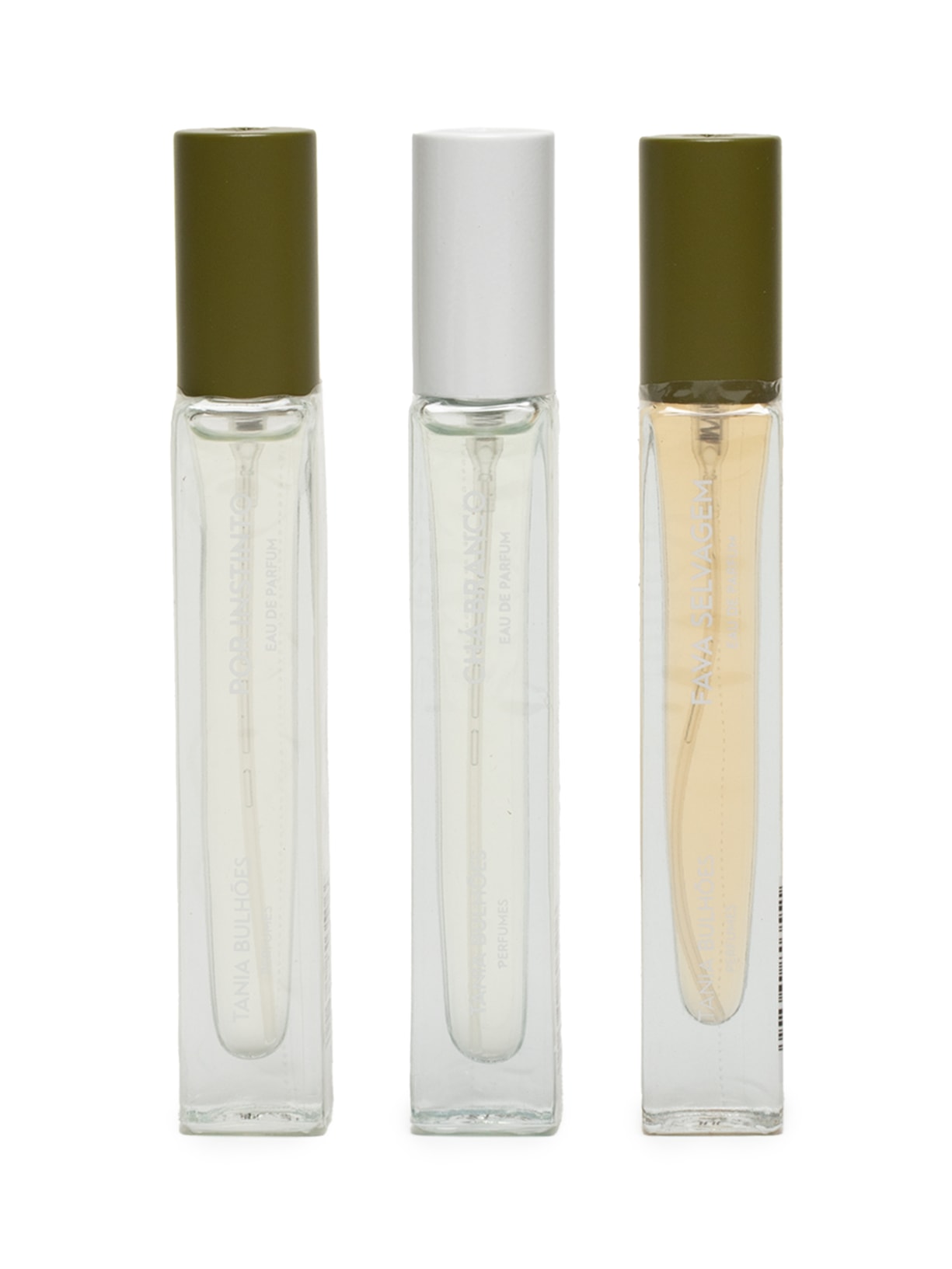 Kit Mini Perfume 9ml Chá Branco, Fava Selvagem e Por Instinto