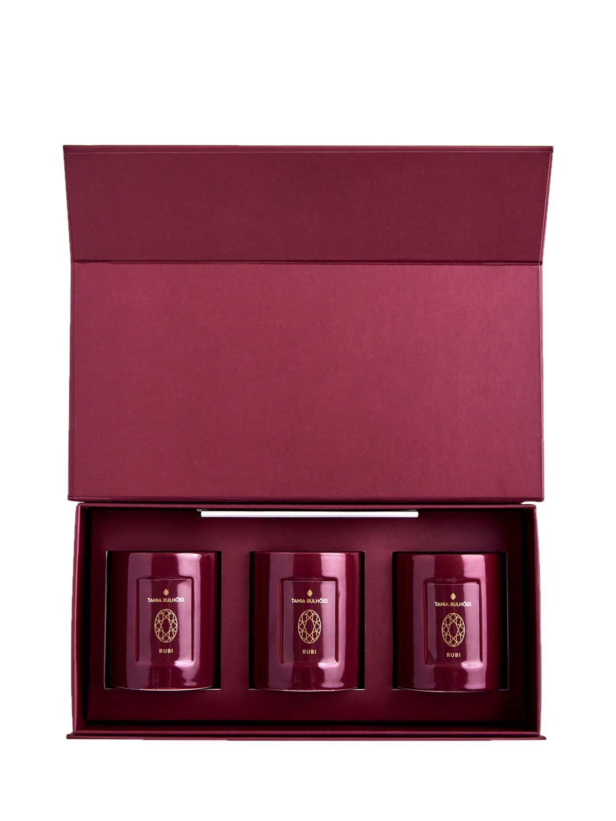 Kit Mini Velas Porcelana Rubi 3 Unidades 60mg - Vermelho