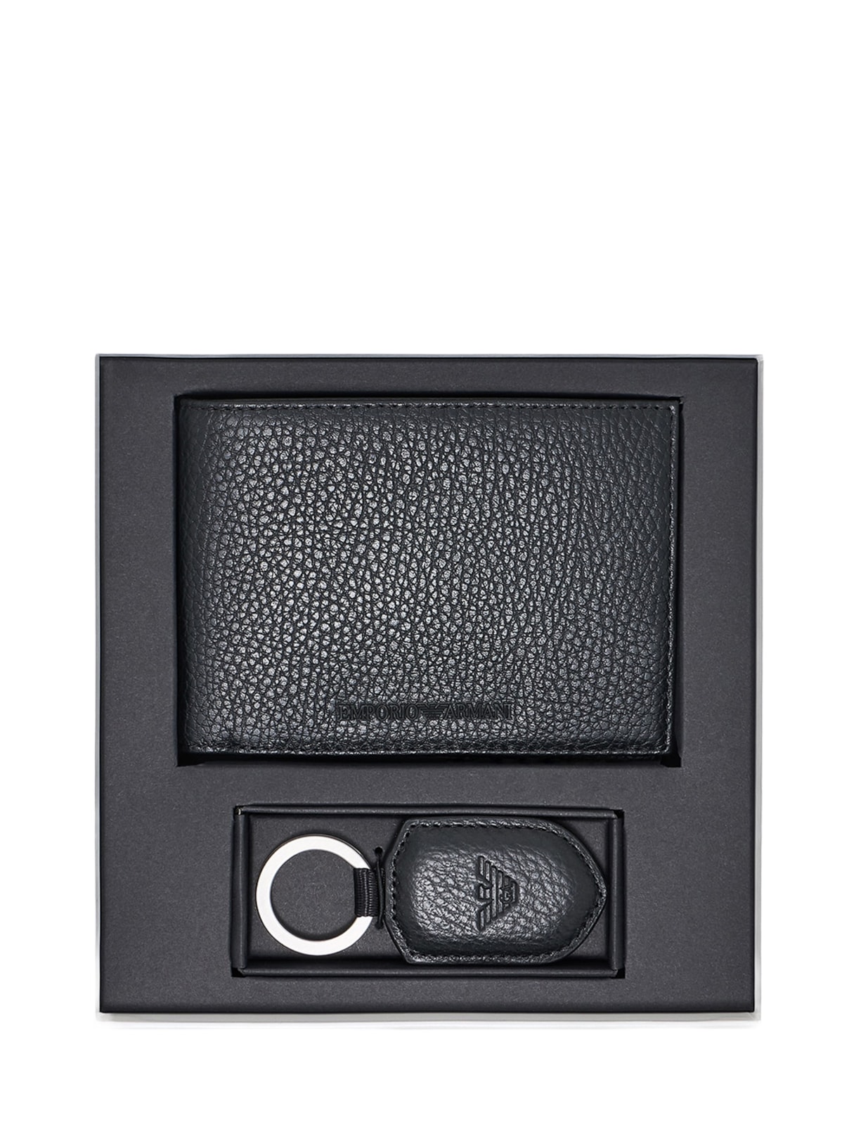 Kit Presente Chaveiro E Carteira Preto Emporio Armani